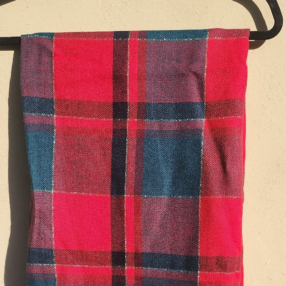 Vintage Red, Green, Gold Vintage Square tablecloth by Vera Neumann